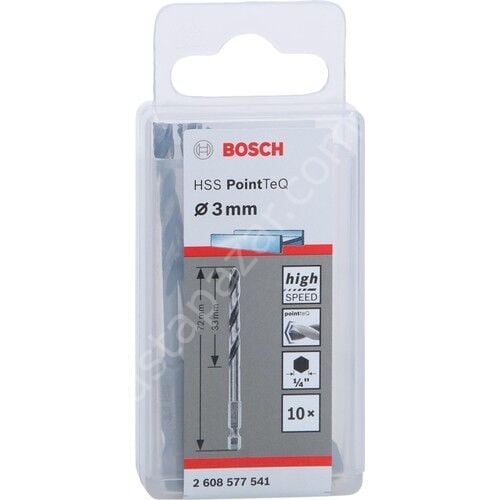 Bosch Pointeq 3mm 1/4 Adap. Metal Matkap Ucu 10'lu 2608577541 Bosch