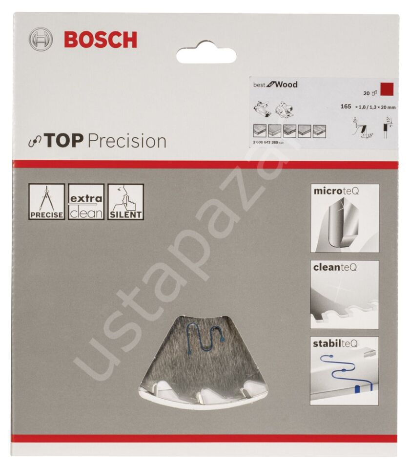 Bosch - Best Serisi Hassas Kesim Ahşap için Daire Testere Bıçağı 165*20 mm 20 Diş 2608642385