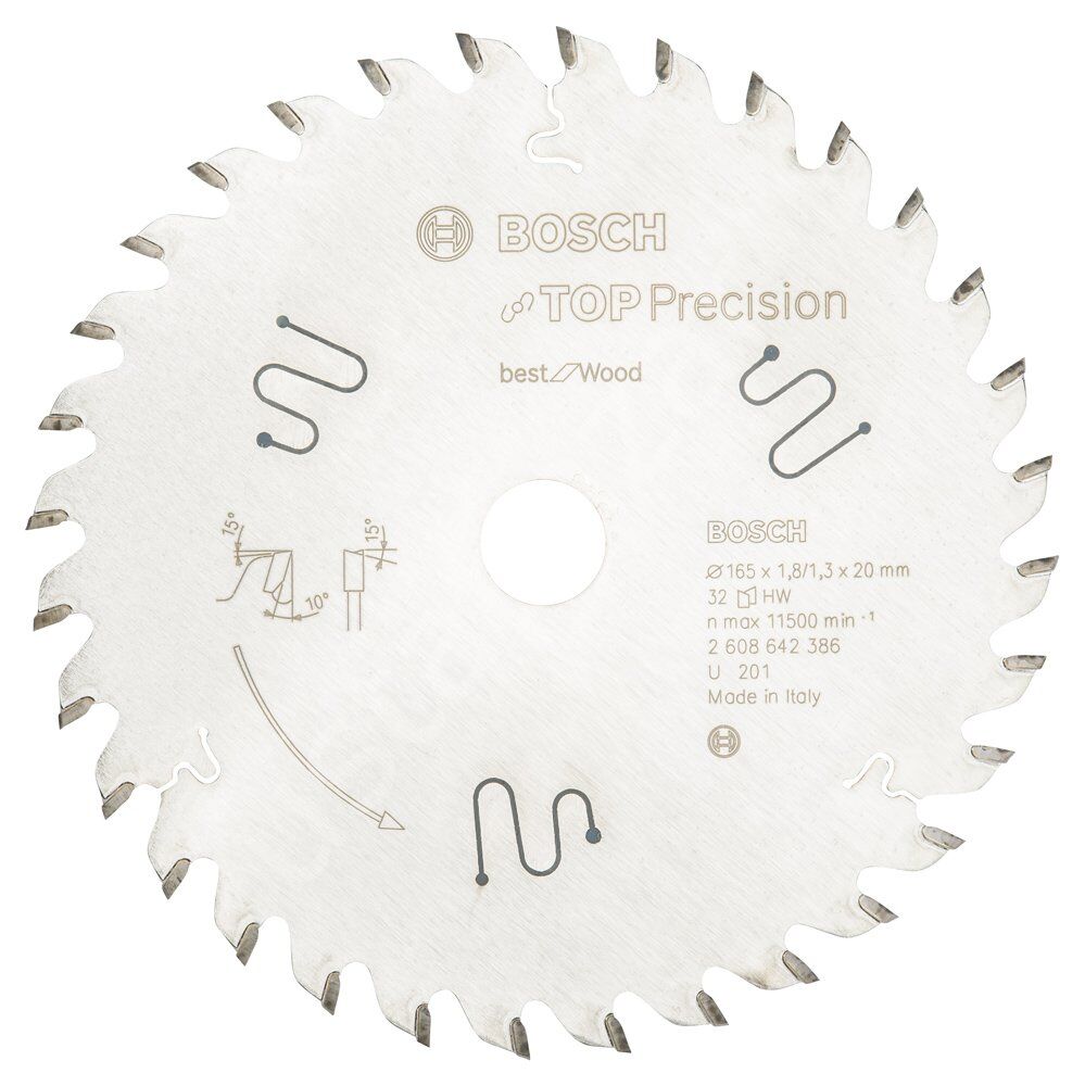 Bosch - Best Serisi Hassas Kesim Ahşap için Daire Testere Bıçağı 165*20 mm 32 Diş 2608642386