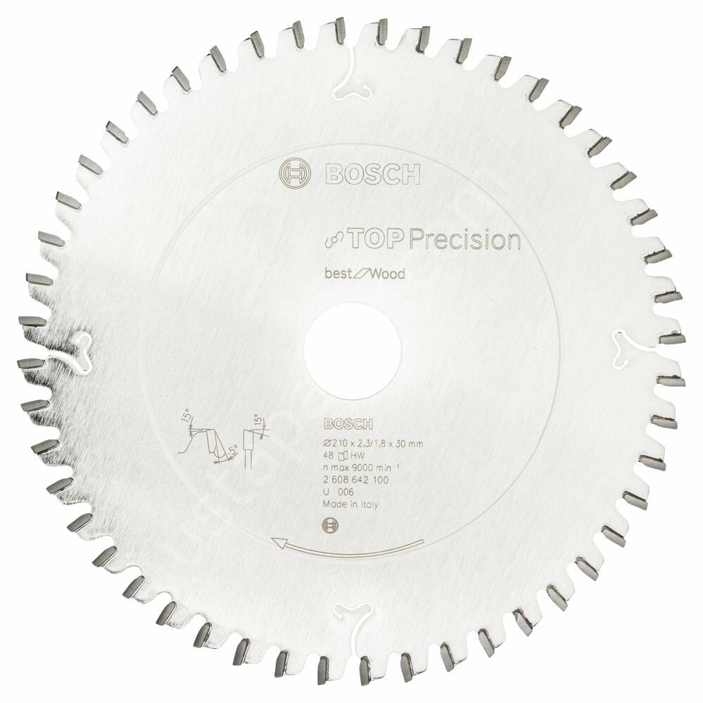 Bosch - Best Serisi Hassas Kesim Ahşap için Daire Testere Bıçağı 210*30 mm 48 Diş 2608642100