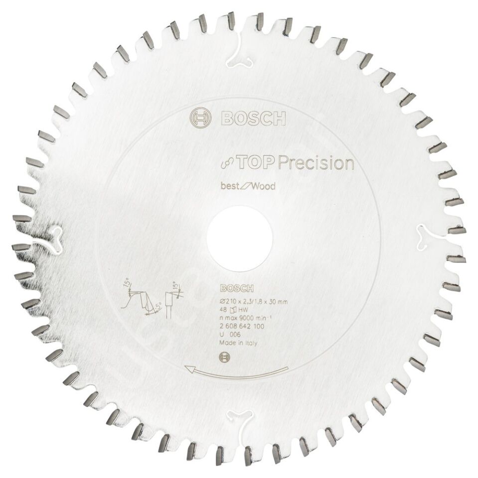 Bosch - Best Serisi Hassas Kesim Ahşap için Daire Testere Bıçağı 210*30 mm 48 Diş 2608642100