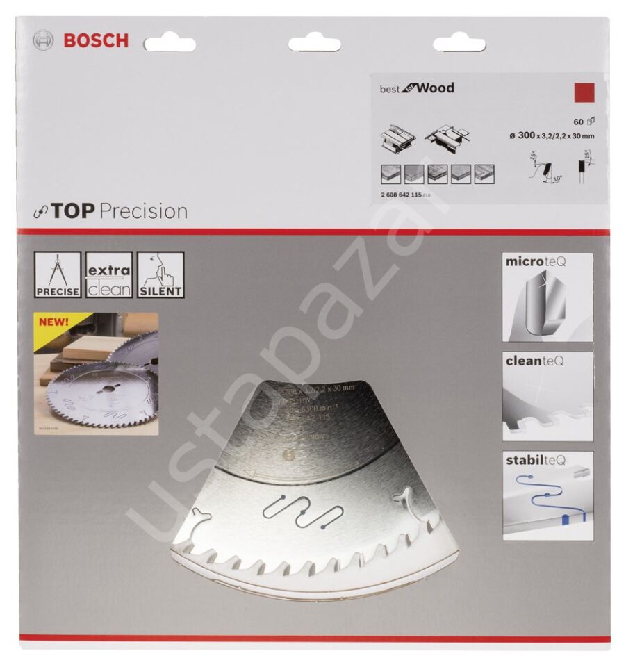 Bosch - Best Serisi Hassas Kesim Ahşap için Daire Testere Bıçağı 300*30 mm 60 Diş 2608642115