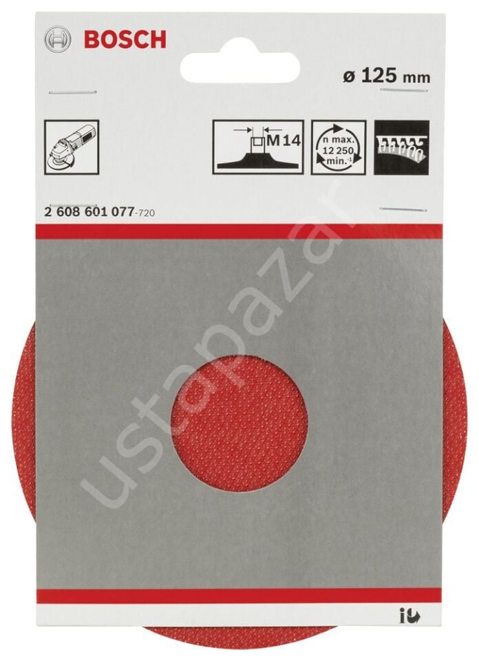 Bosch - 125 mm M14 Kağıt Zımparalar için Taban 2608601077