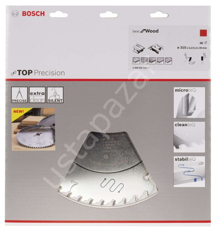 Bosch - Best Serisi Hassas Kesim Ahşap için Daire Testere Bıçağı 315*30 mm 48 Diş 2608642119