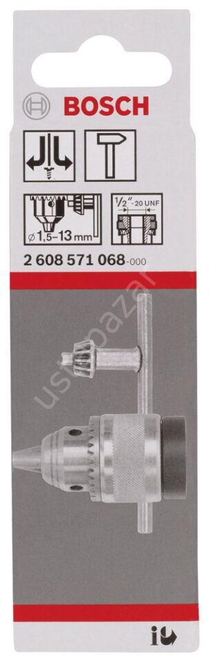 Bosch - 1/2''-20 - 1,5-13 mm Anahtarlı Mandren 2608571068