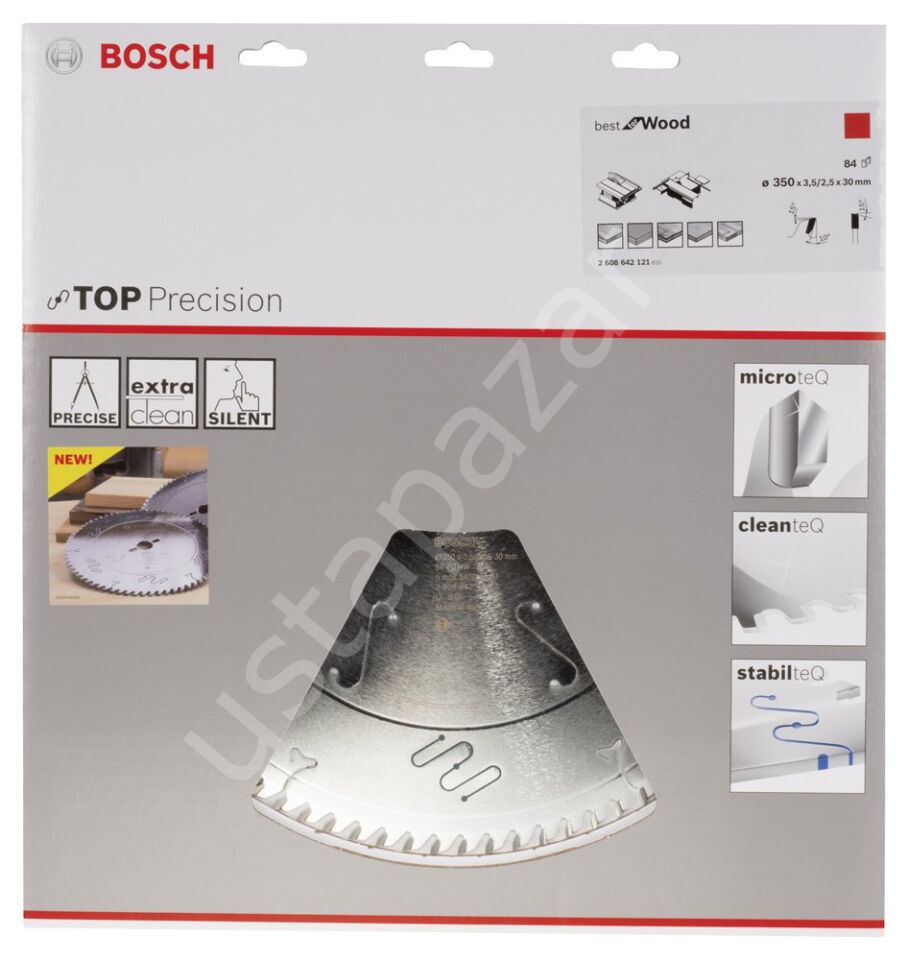 Bosch - Best Serisi Hassas Kesim Ahşap için Daire Testere Bıçağı 350*30 mm 84 Diş 2608642121