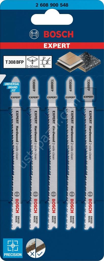 Bosch EXPERT Dekupaj Bıçağı Extra Clean for Hard Wood T308 BFP 5'li 2608900548