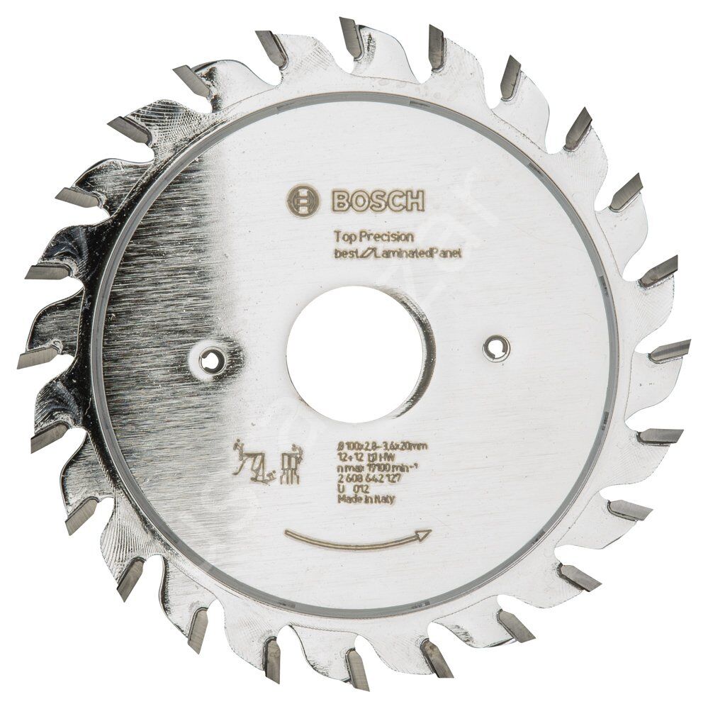 Bosch - Best Serisi Hassas Kesim Lamine Panel için Ön Çizme Bıçağı 100*20 mm 12+12 Diş 2608642127