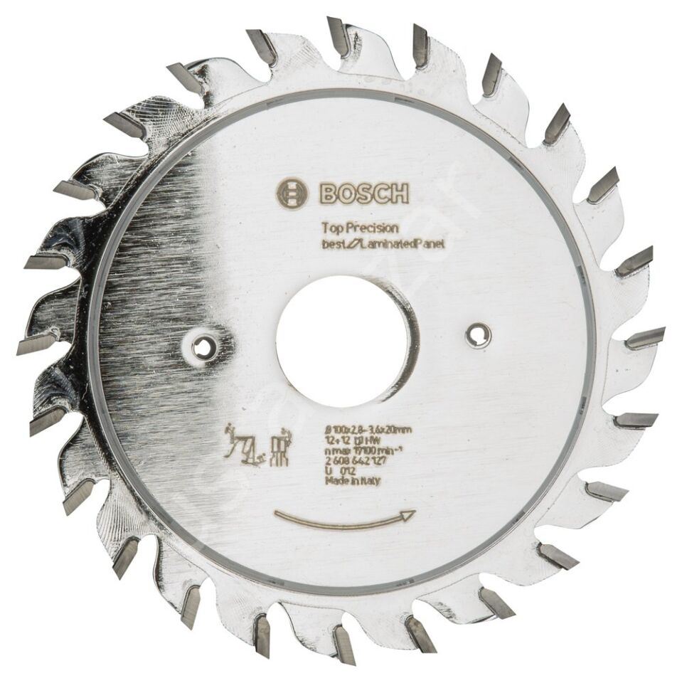 Bosch - Best Serisi Hassas Kesim Lamine Panel için Ön Çizme Bıçağı 100*20 mm 12+12 Diş 2608642127
