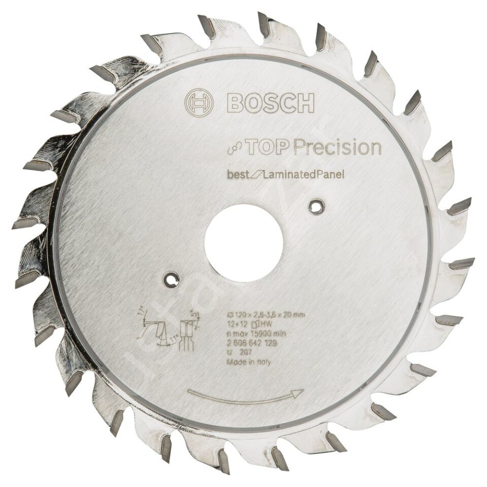 Bosch - Best Serisi Hassas Kesim Lamine Panel için Ön Çizme Bıçağı 120*20 mm 12+12 Diş 2608642129