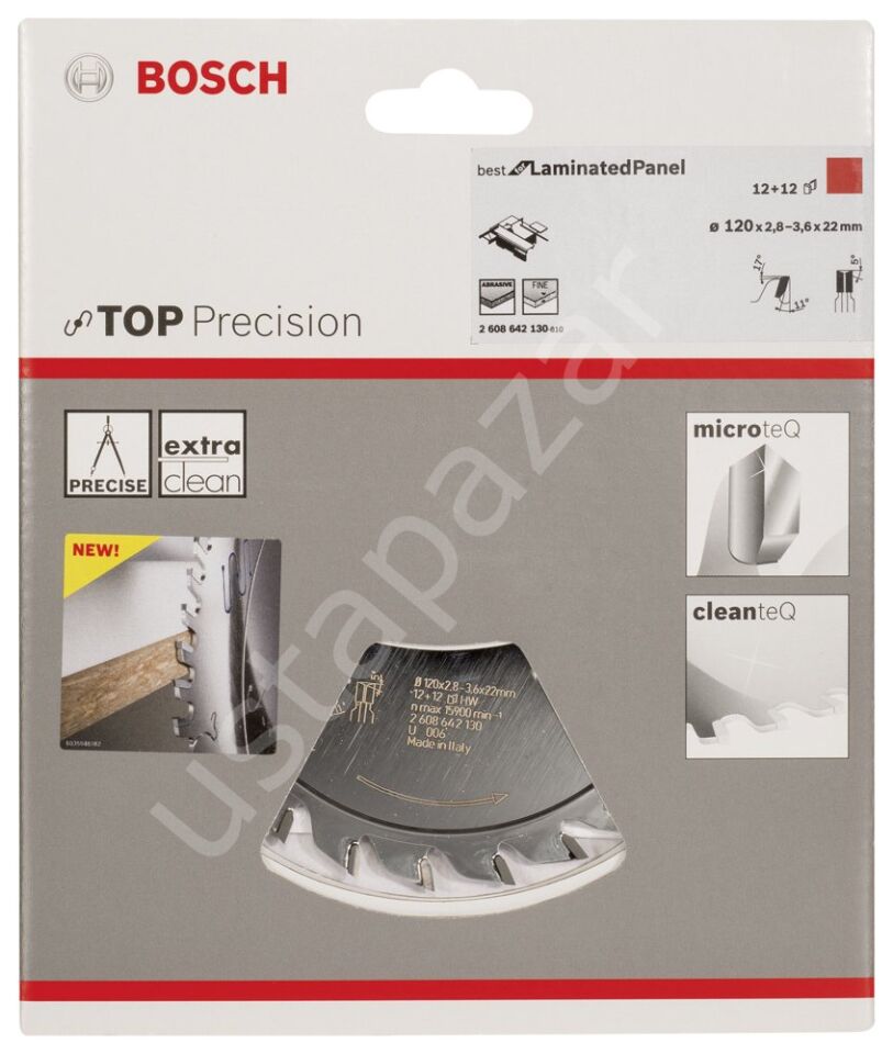 Bosch - Best Serisi Hassas Kesim Lamine Panel için Ön Çizme Bıçağı 120*22 mm 12+12 Diş 2608642130