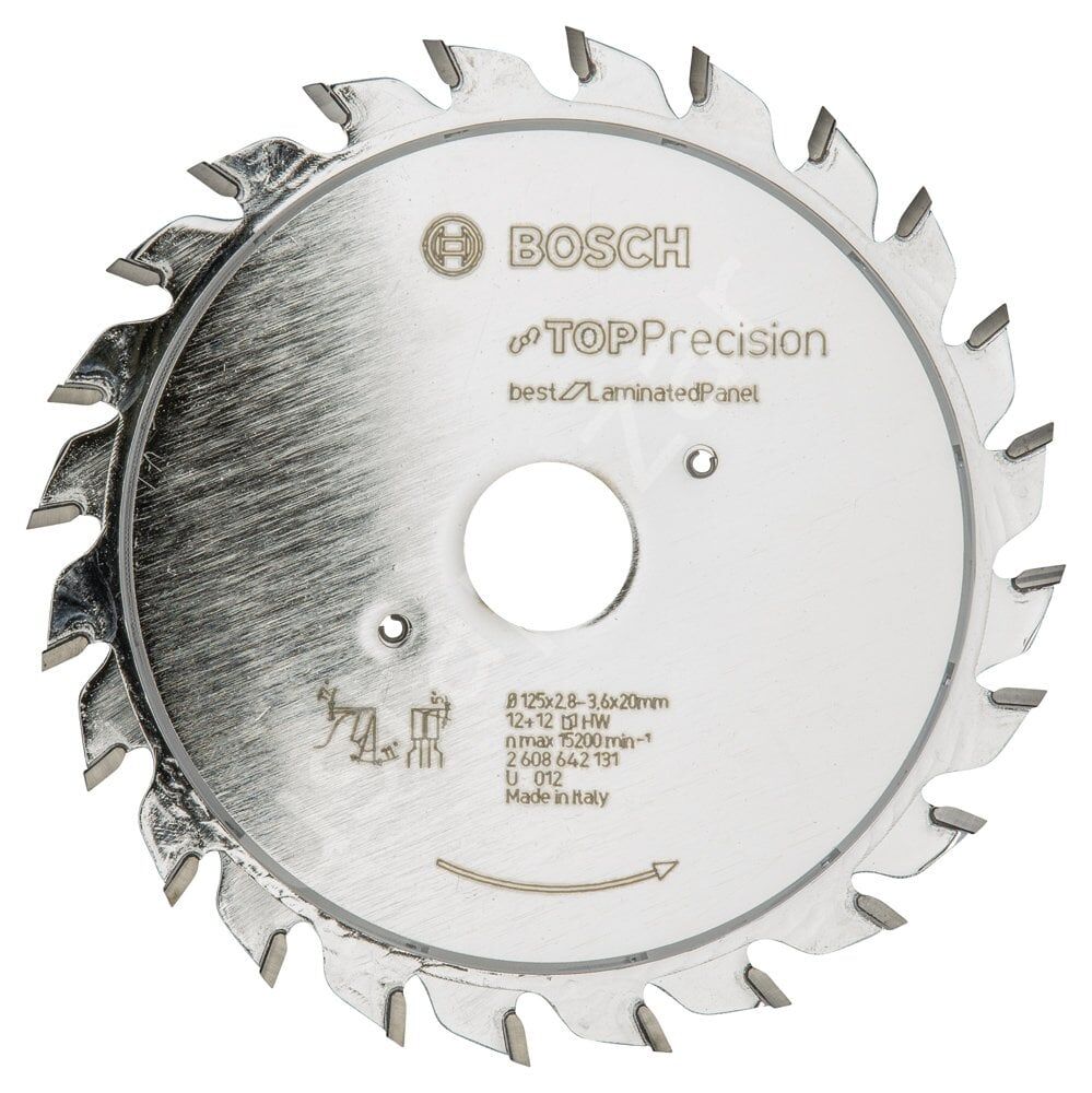 Bosch - Best Serisi Hassas Kesim Lamine Panel için Ön Çizme Bıçağı 125*20 mm 12+12 Diş 2608642131