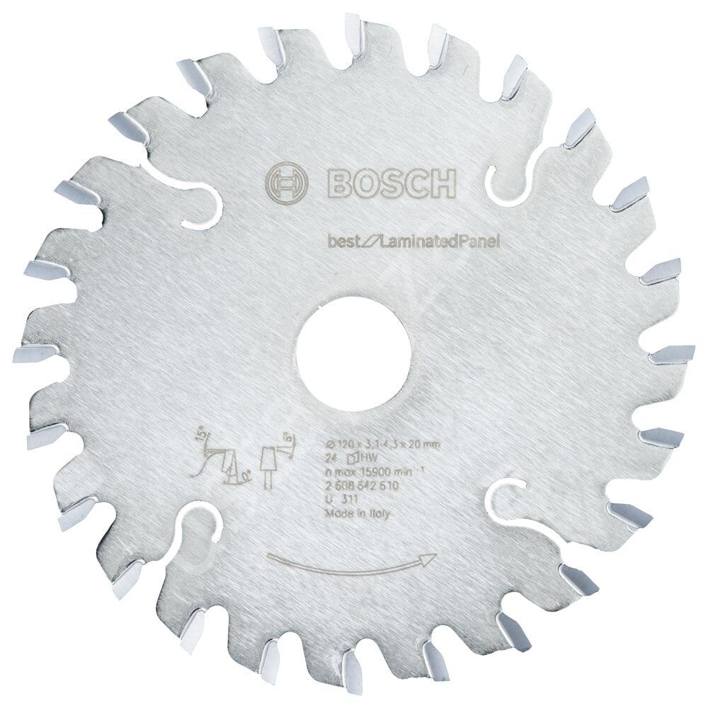 Bosch - Best Serisi Lamine Panel için Konik Ön Çizme Bıçağı 120*20 mm 24 Diş 2608642610