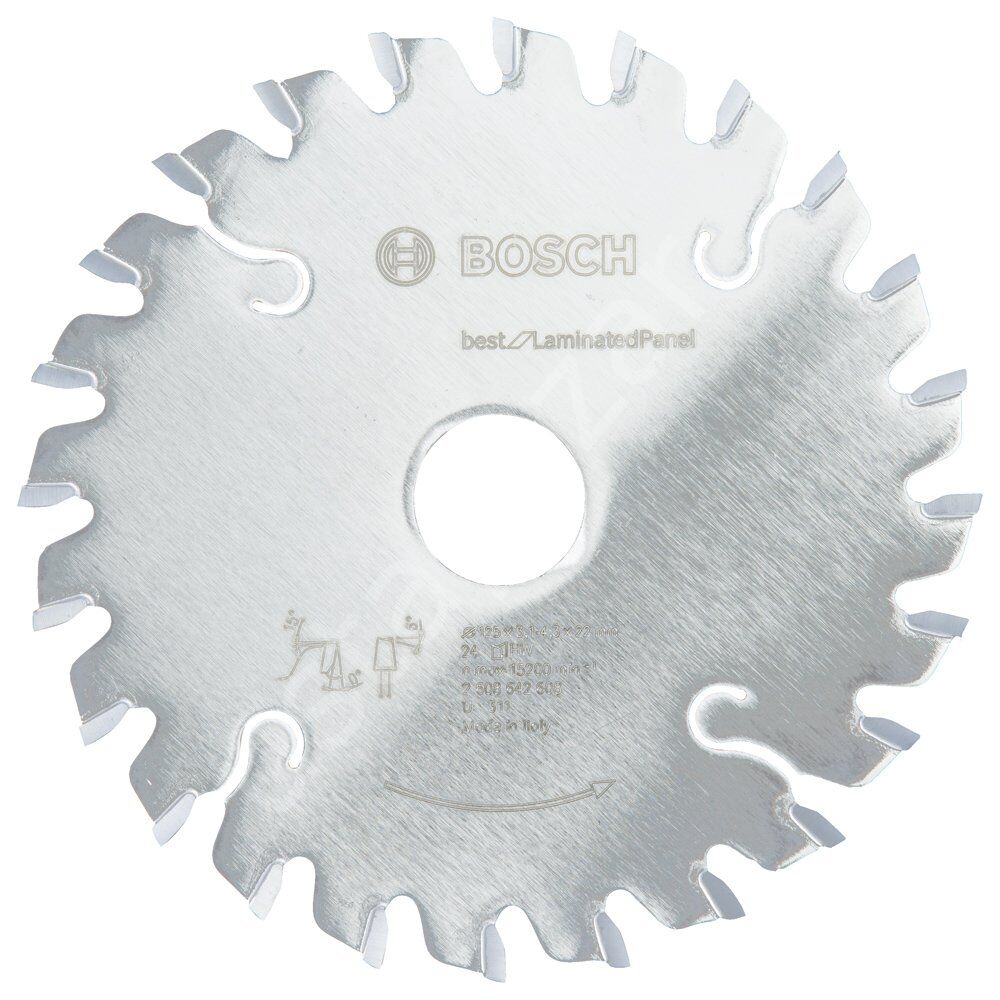 Bosch - Best Serisi Lamine Panel için Konik Ön Çizme Bıçağı 125*22 mm 24 Diş 2608642608