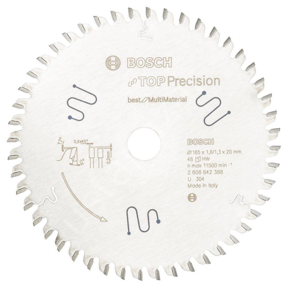 Bosch - Best Serisi Hassas Kesim Çoklu Malzeme için Daire Testere Bıçağı 165*20 mm 48 Diş 2608642388