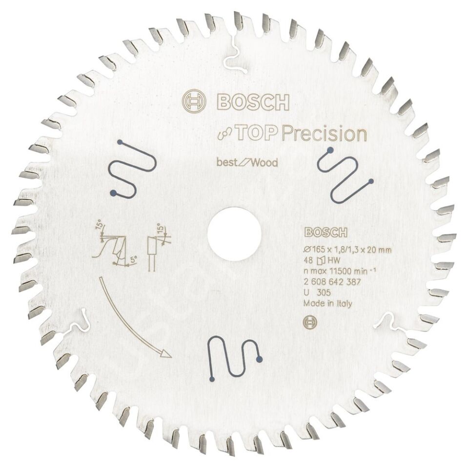 Bosch - Best Serisi Hassas Kesim Çoklu Malzeme için Daire Testere Bıçağı 165*20 mm 56 Diş 2608642387