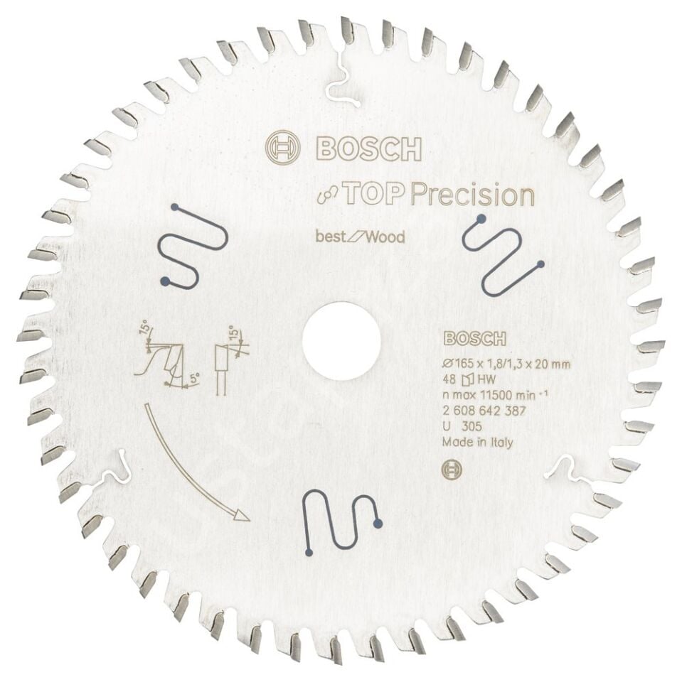 Bosch - Best Serisi Hassas Kesim Çoklu Malzeme için Daire Testere Bıçağı 165*20 mm 56 Diş 2608642387