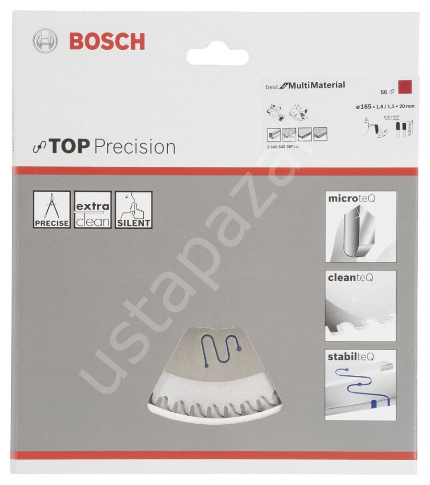 Bosch - Best Serisi Hassas Kesim Çoklu Malzeme için Daire Testere Bıçağı 165*20 mm 56 Diş 2608642387