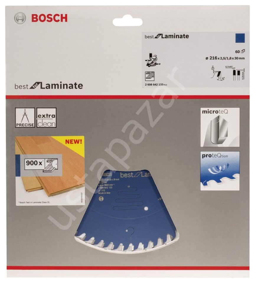 Bosch - Best Serisi Laminant için Daire Testere Bıçağı 216*30 mm 60 Diş 2608642133