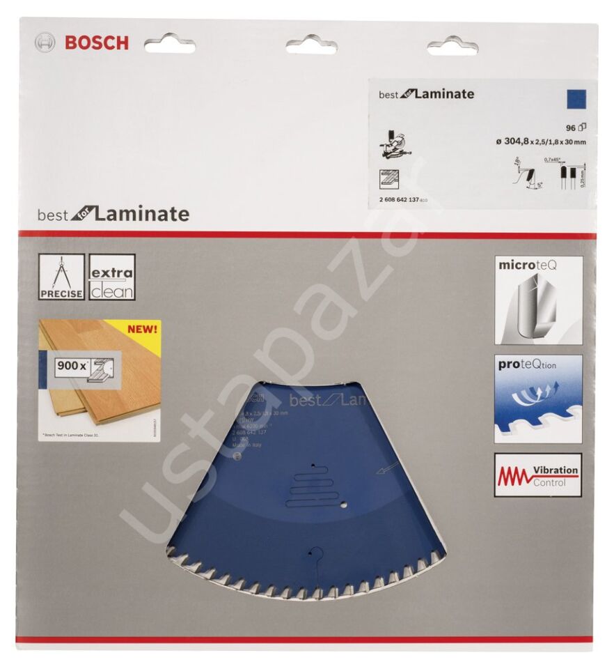 Bosch - Best Serisi Laminant için Daire Testere Bıçağı 305*30 mm 96 Diş 2608642137