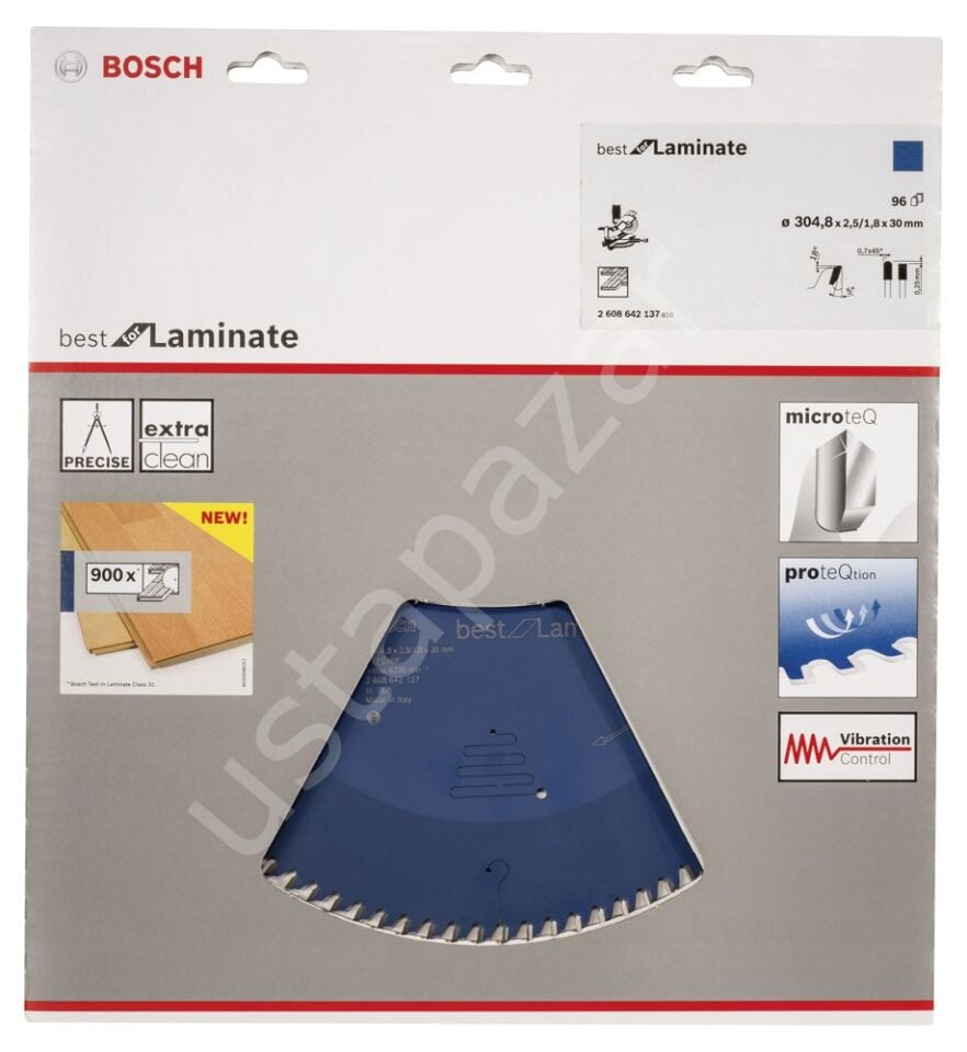 Bosch - Best Serisi Laminant için Daire Testere Bıçağı 305*30 mm 96 Diş 2608642137