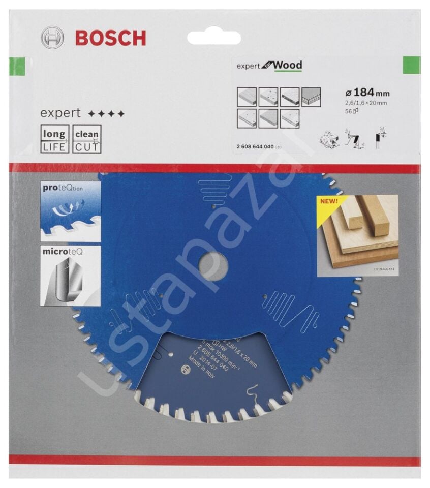 Bosch - Expert Serisi Ahşap için Daire Testere Bıçağı 184*20 mm 56 Diş 2608644040