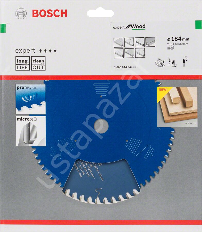 Bosch - Expert Serisi Ahşap için Daire Testere Bıçağı 184*30 mm 56 Diş 2608644043