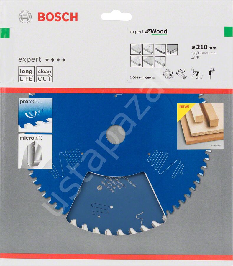 Bosch - Expert Serisi Ahşap için Daire Testere Bıçağı 210*30 mm 48 Diş 2608644060