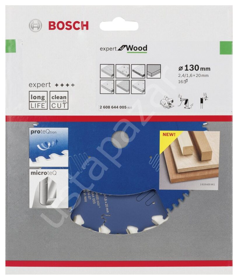 Bosch - Expert Serisi Ahşap için Daire Testere Bıçağı 130*20 mm 16 Diş 2608644005