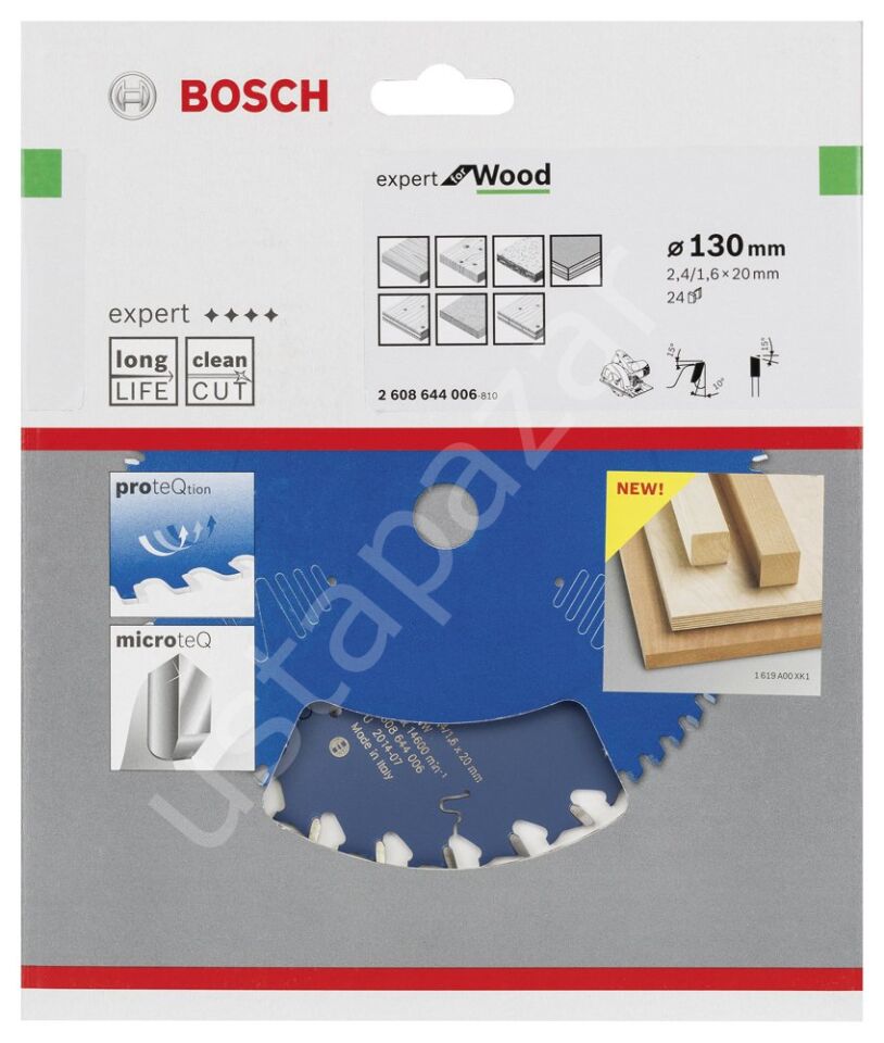 Bosch - Expert Serisi Ahşap için Daire Testere Bıçağı 130*20 mm 24 Diş 2608644006