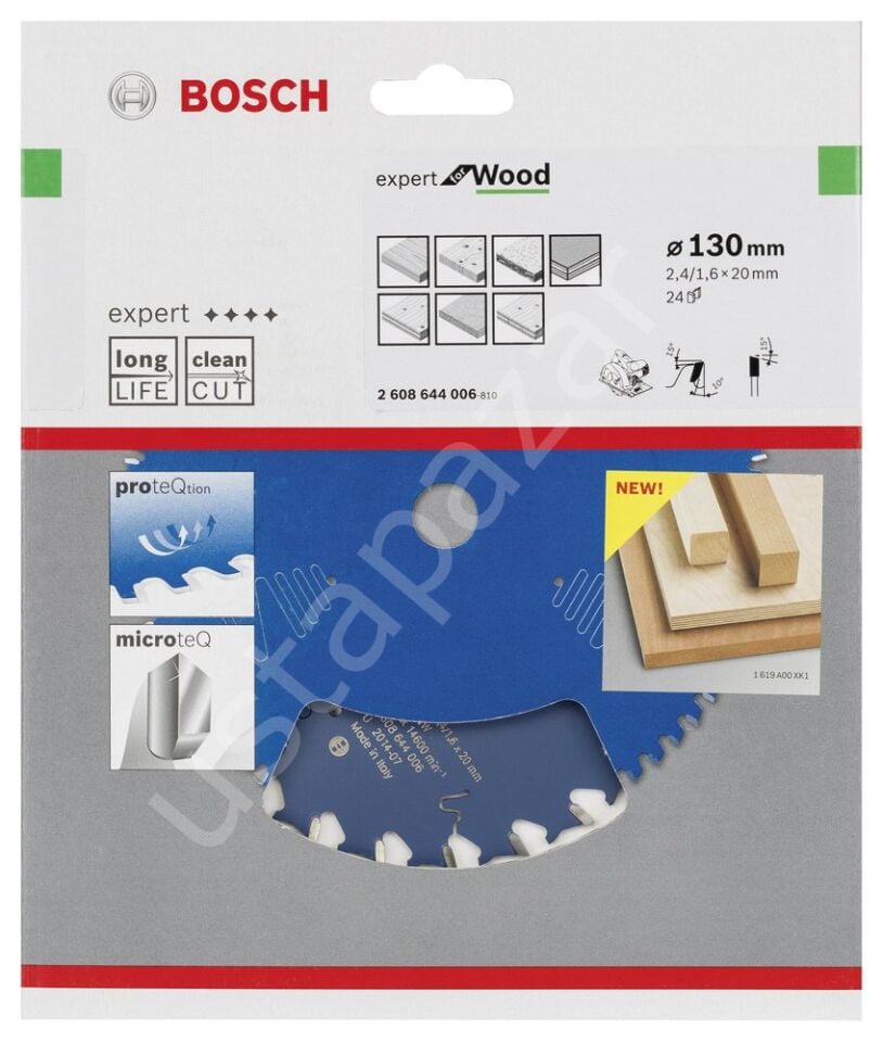 Bosch - Expert Serisi Ahşap için Daire Testere Bıçağı 130*20 mm 24 Diş 2608644006