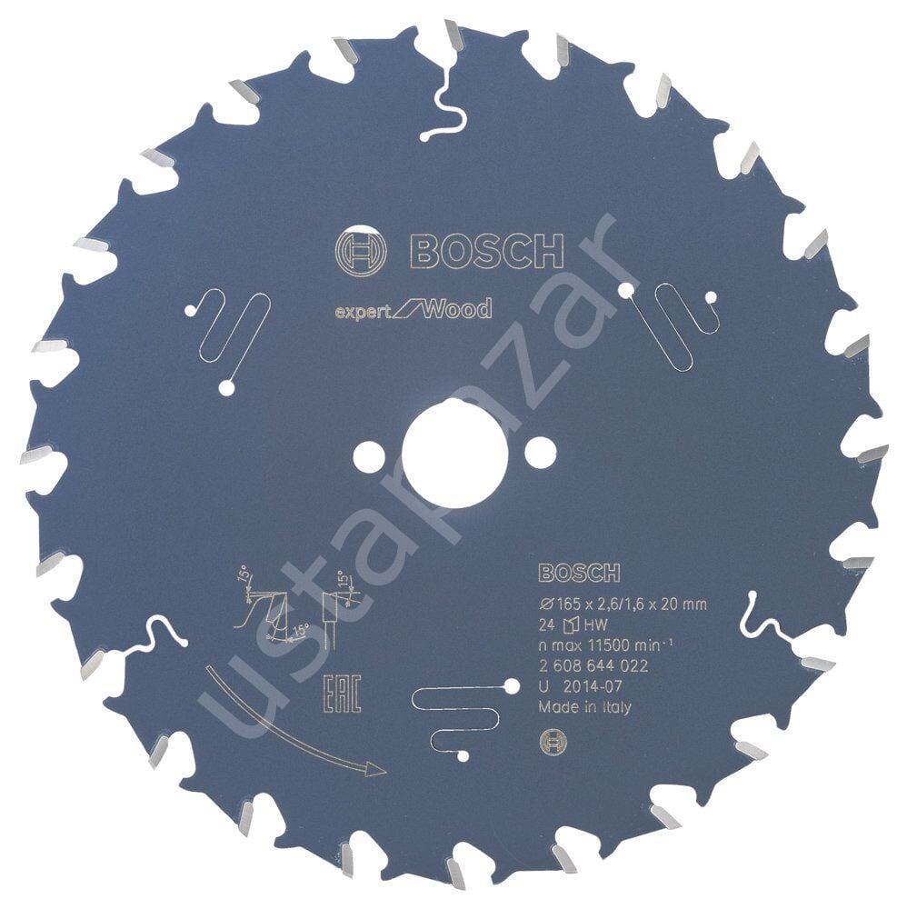 Bosch - Expert Serisi Ahşap için Daire Testere Bıçağı 165*20 mm 24 Diş 2608644022