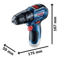 Bosch Professional GSB 12V-30 +39 parça vidalama setiAkülü Darbeli Delme Vidalama Makinesi 06019G9101