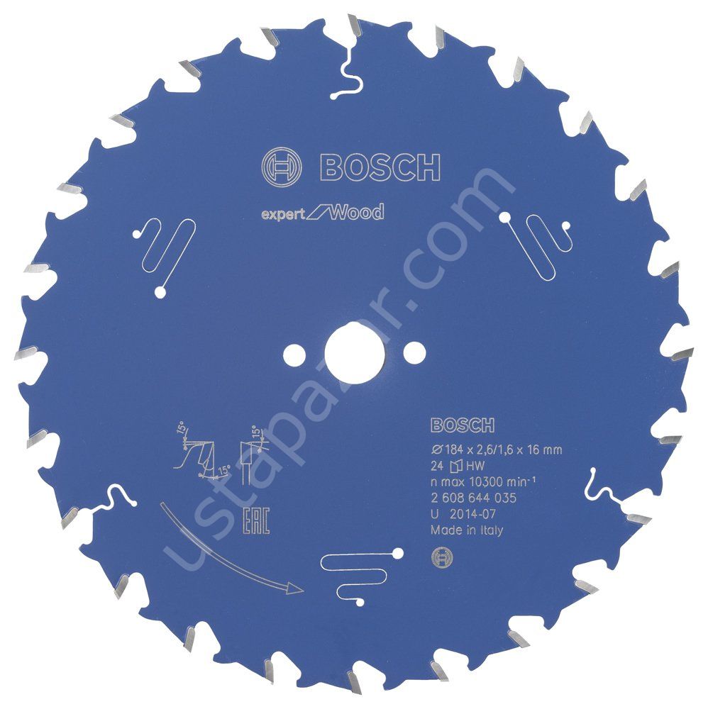 Bosch - Expert Serisi Ahşap için Daire Testere Bıçağı 184*16 mm 24 Diş 2608644035