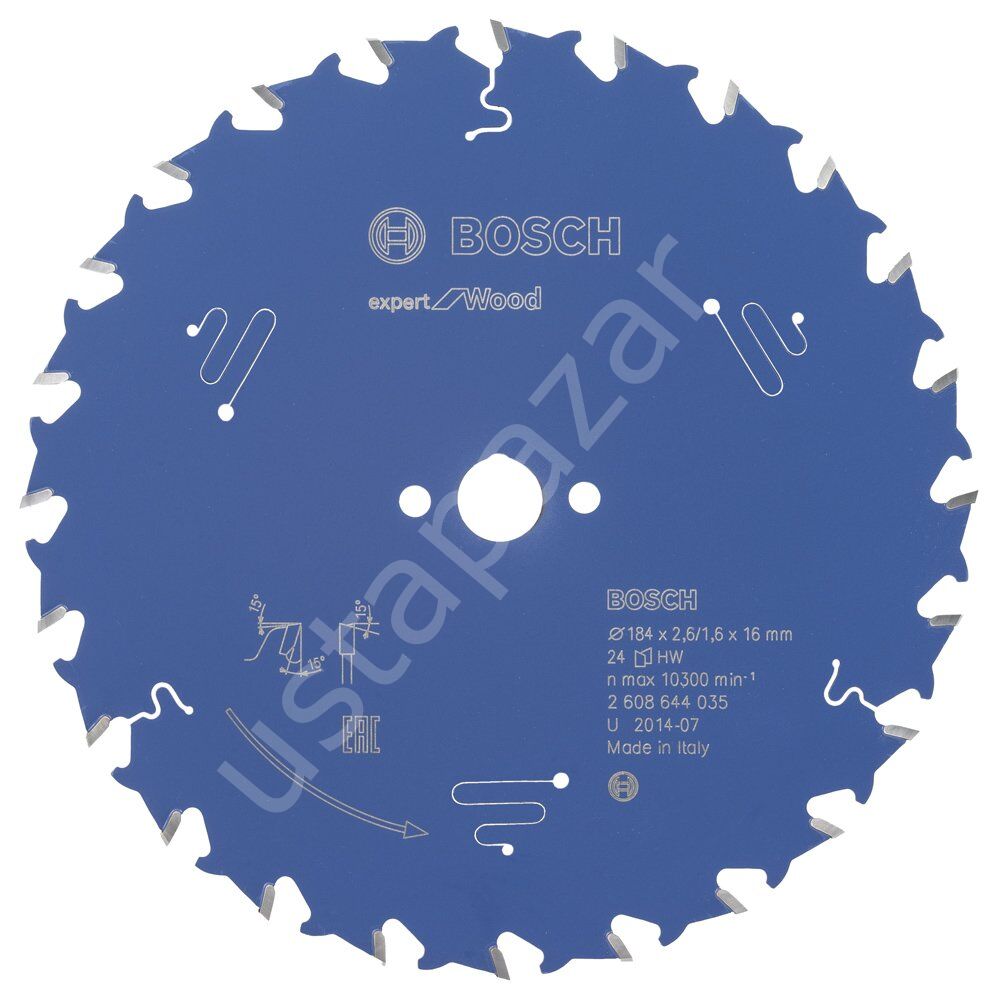 Bosch - Expert Serisi Ahşap için Daire Testere Bıçağı 184*16 mm 24 Diş 2608644035