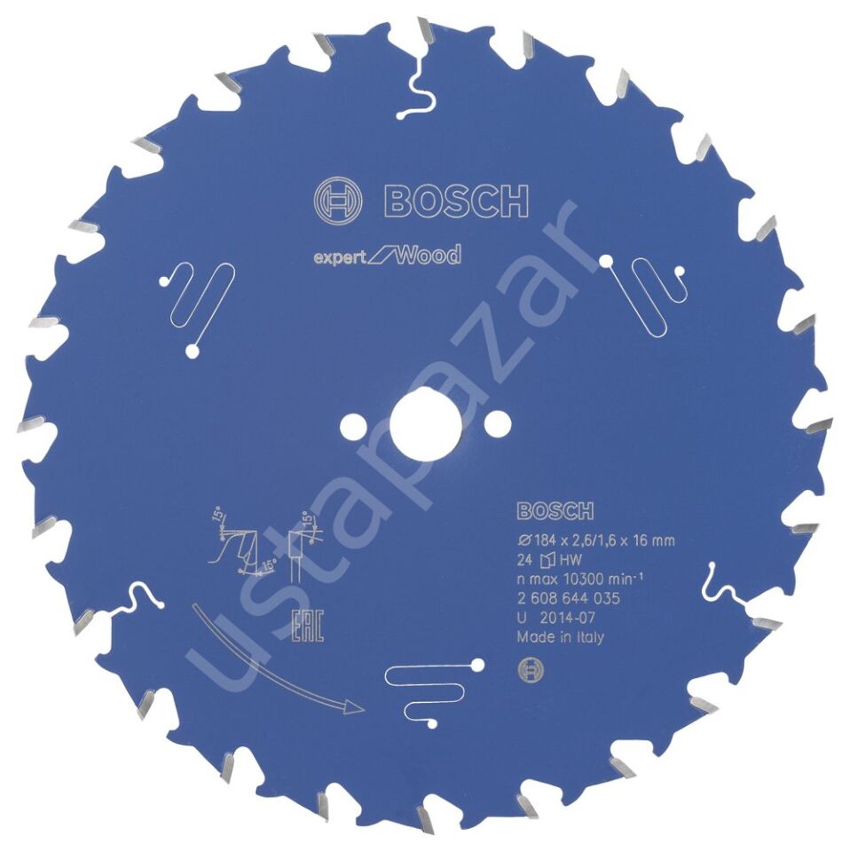 Bosch - Expert Serisi Ahşap için Daire Testere Bıçağı 184*16 mm 24 Diş 2608644035
