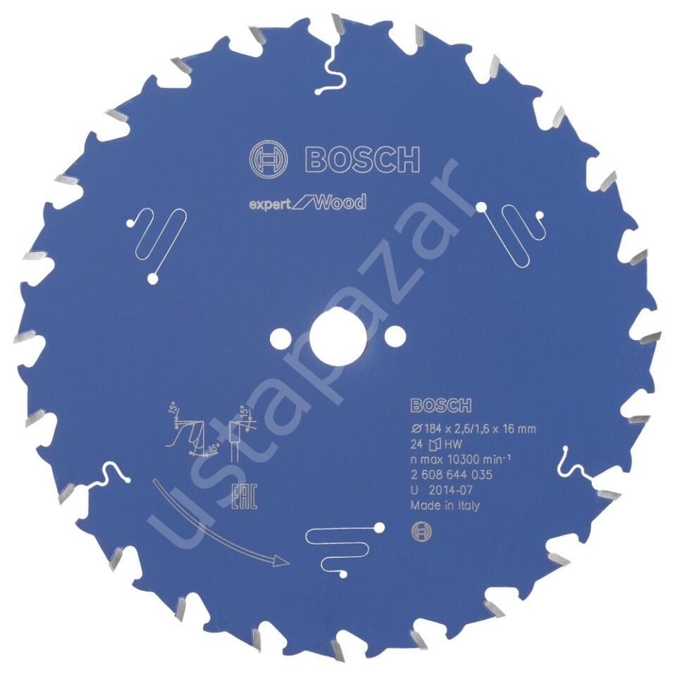 Bosch - Expert Serisi Ahşap için Daire Testere Bıçağı 184*16 mm 24 Diş 2608644035