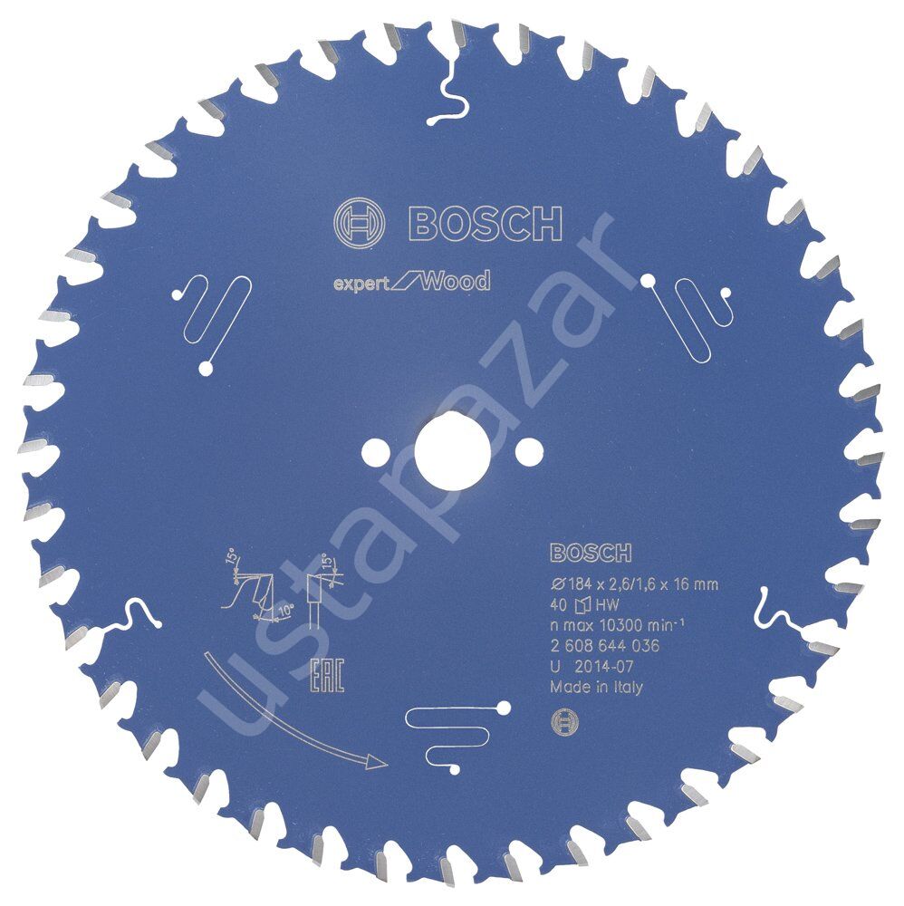 Bosch - Expert Serisi Ahşap için Daire Testere Bıçağı 184*16 mm 40 Diş 2608644036