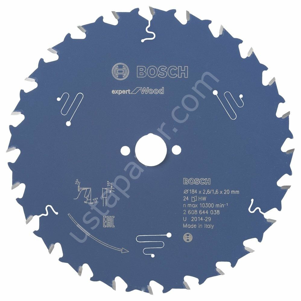 Bosch - Expert Serisi Ahşap için Daire Testere Bıçağı 184*20 mm 24 Diş 2608644038
