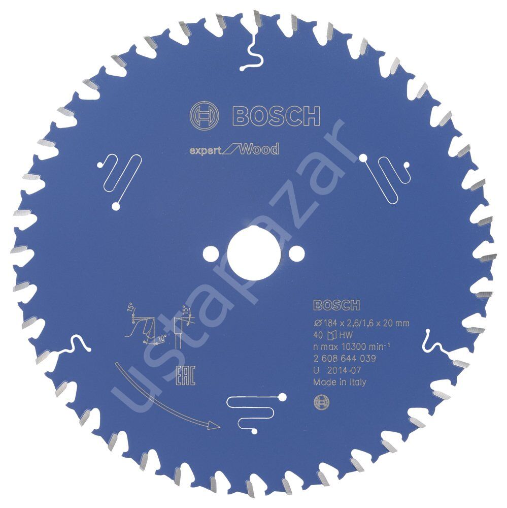 Bosch - Expert Serisi Ahşap için Daire Testere Bıçağı 184*20 mm 40 Diş 2608644039