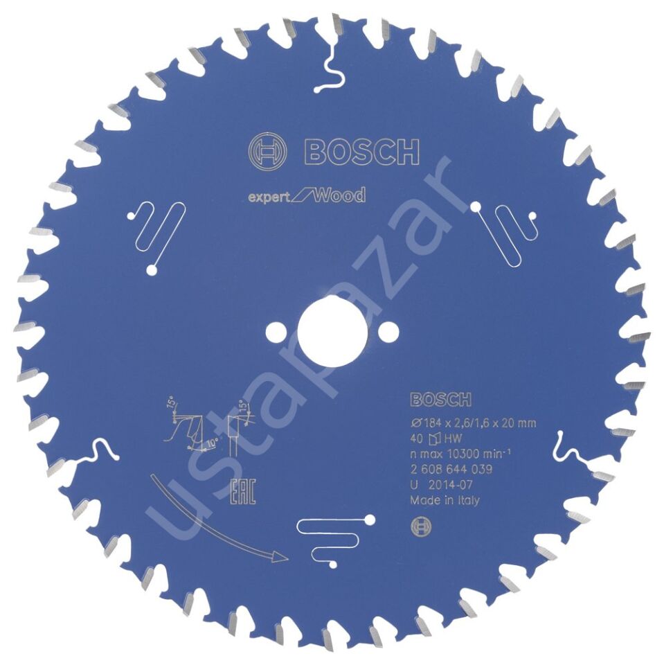 Bosch - Expert Serisi Ahşap için Daire Testere Bıçağı 184*20 mm 40 Diş 2608644039