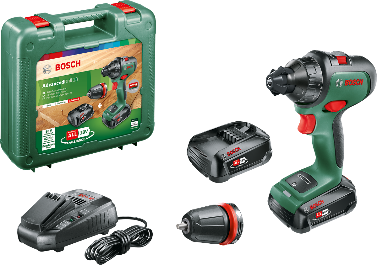Bosch AdvancedDrill 18 Tek Akülü Delme Vidalama Makinesi 18V (1 x 2,5 Ah) + Şarj Cihazı AL 1830 CV 06039B5006