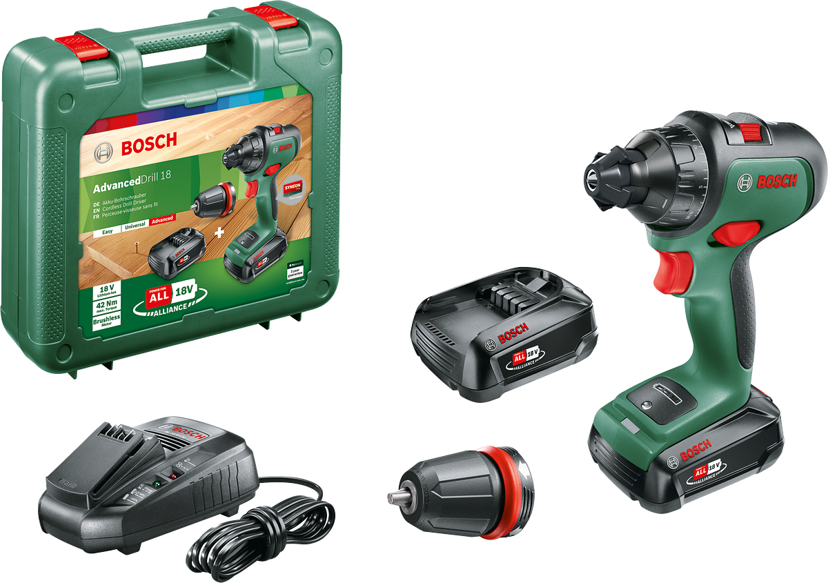 Bosch AdvancedDrill 18 Tek Akülü Delme Vidalama Makinesi 18V (1 x 2,5 Ah) + Şarj Cihazı AL 1830 CV 06039B5006