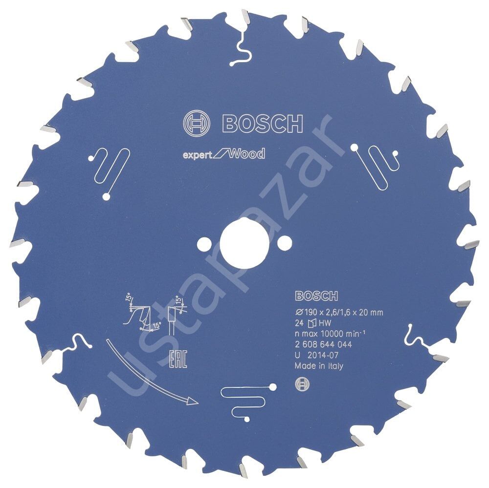 Bosch - Expert Serisi Ahşap için Daire Testere Bıçağı 190*20 mm 24 Diş 2608644044