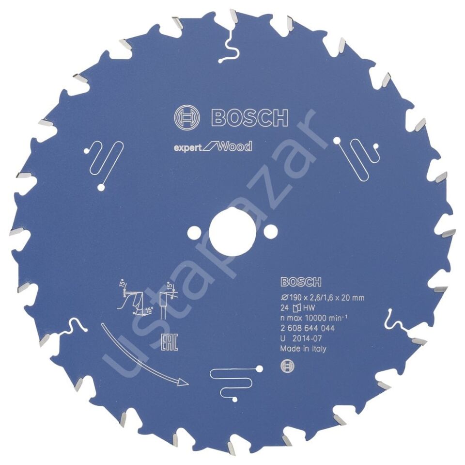 Bosch - Expert Serisi Ahşap için Daire Testere Bıçağı 190*20 mm 24 Diş 2608644044