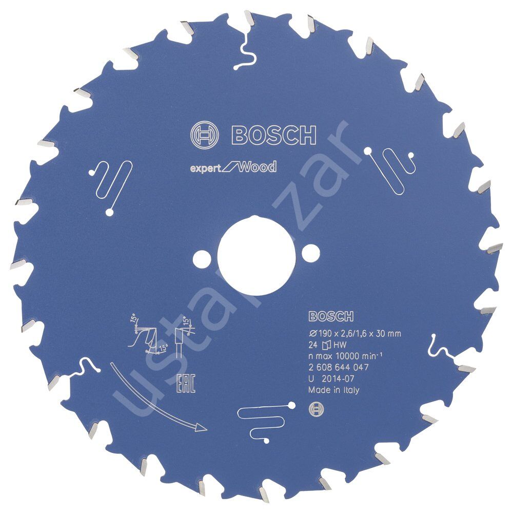 Bosch - Expert Serisi Ahşap için Daire Testere Bıçağı 190*30 mm 24 Diş 2608644047