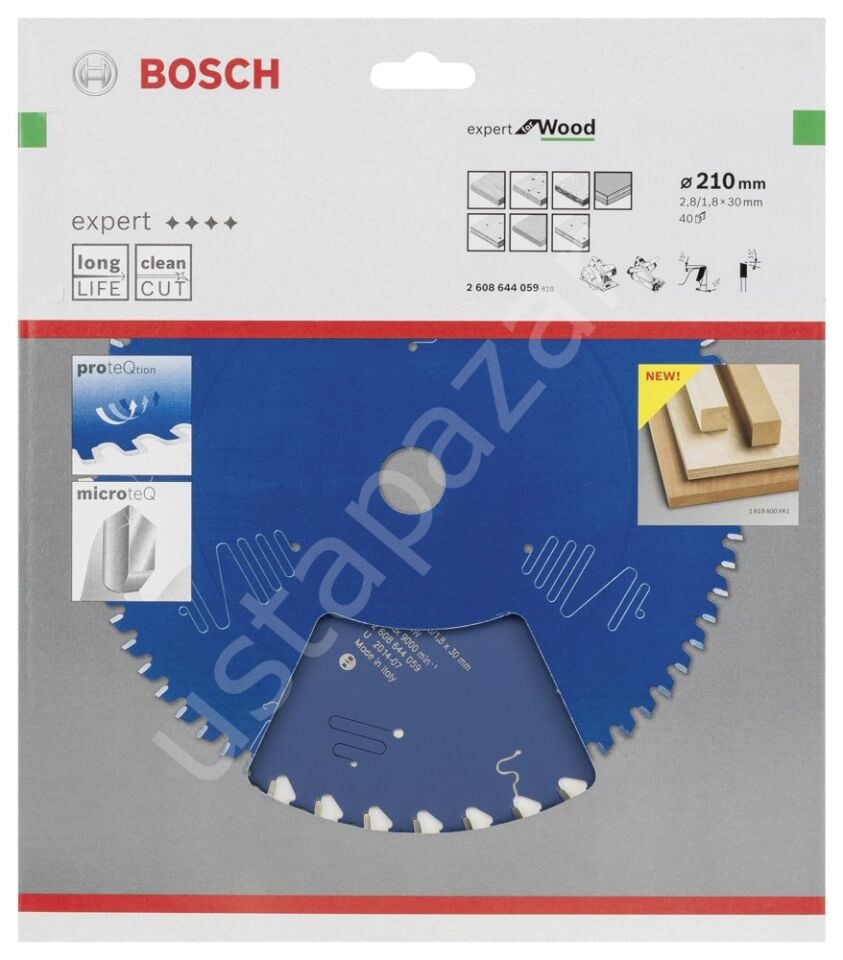 Bosch - Expert Serisi Ahşap için Daire Testere Bıçağı 210*30 mm 40 Diş 2608644059