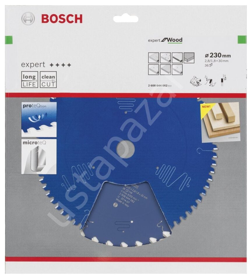 Bosch - Expert Serisi Ahşap için Daire Testere Bıçağı 230*30 mm 36 Diş 2608644062