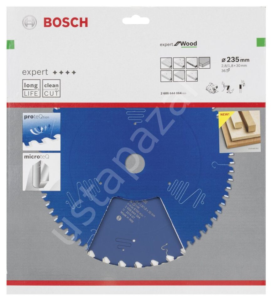 Bosch - Expert Serisi Ahşap için Daire Testere Bıçağı 235*30 mm 36 Diş 2608644064