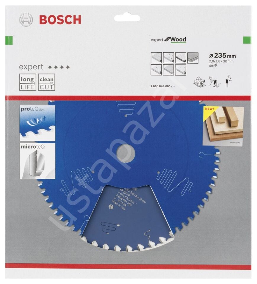 Bosch - Expert Serisi Ahşap için Daire Testere Bıçağı 235*30 mm 48 Diş 2608644065